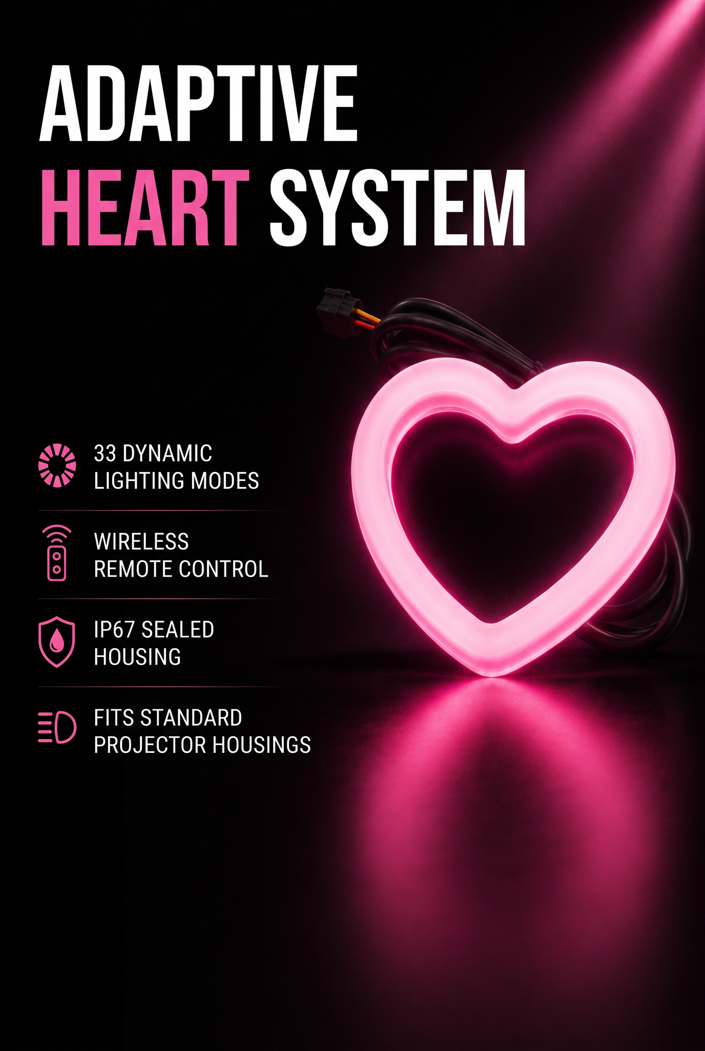 EyeLights Heart LED Headlight Kit