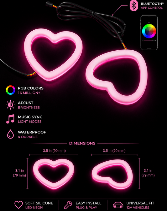 EyeLights Heart LED Headlight Kit
