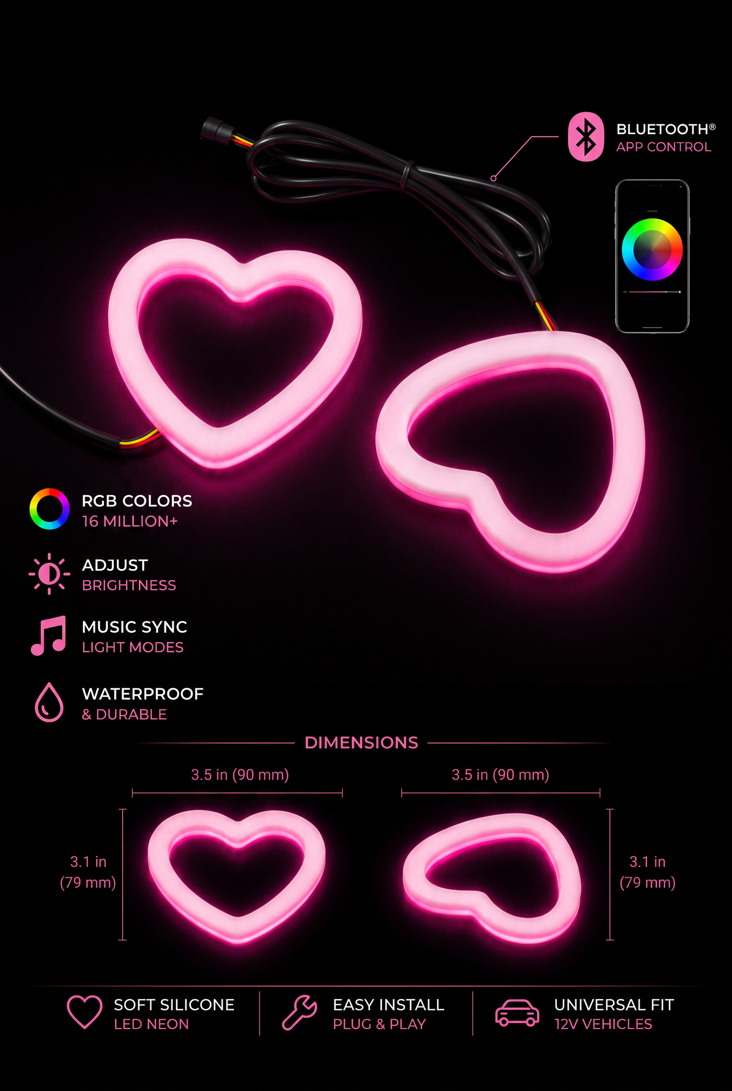 EyeLights Heart LED Headlight Kit