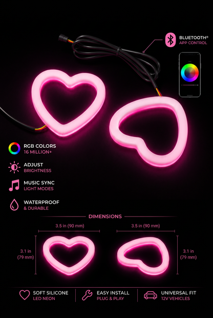 EyeLights Heart LED Headlight Kit